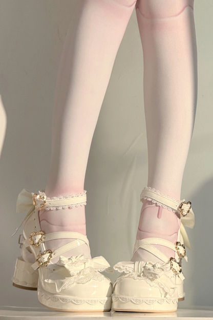 リボンレースロリータクリスタルヒール