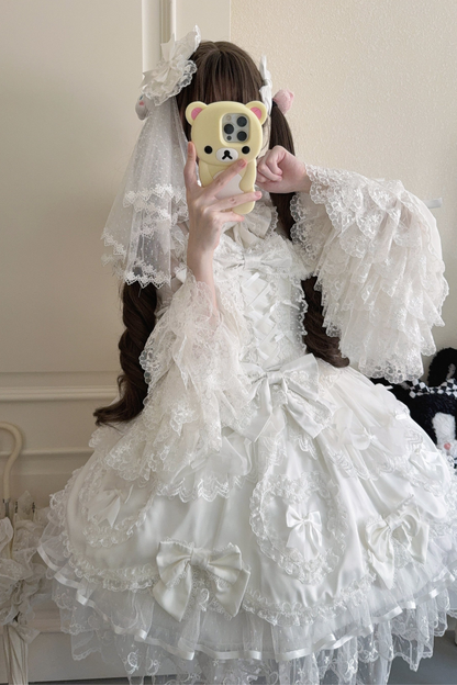 Sweetheart Lolita Dress + Ribbon + Veil