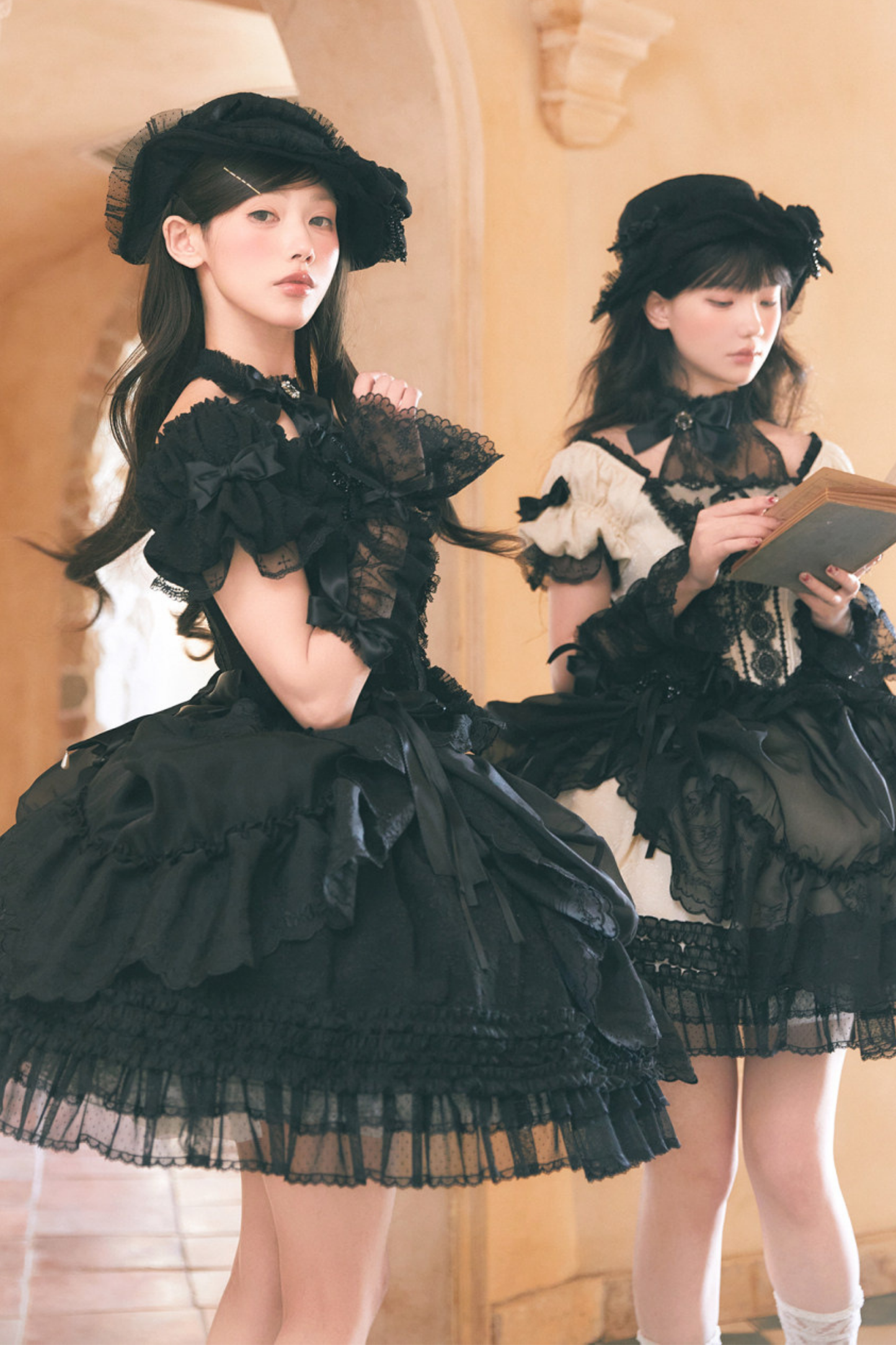 Moon River Lolita Puff Sleeve Top + Vest + Skirt