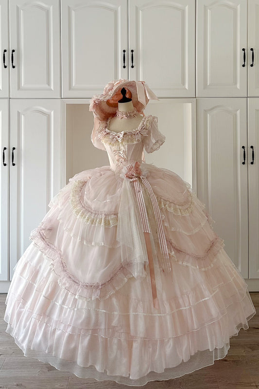 Sweet Pink Flower Wedding Ceremony Dress + Accessories