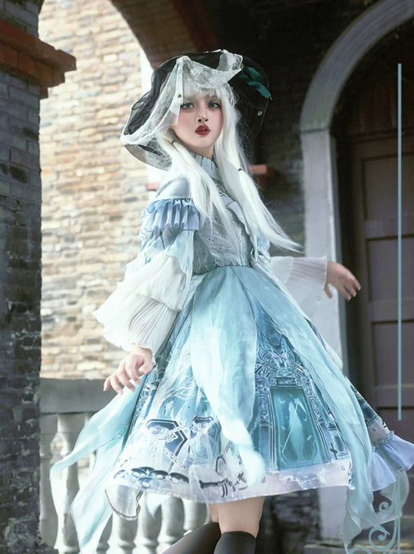 Couture Humi Sorosi Fantaisie Peacock Victorian Layered Dress