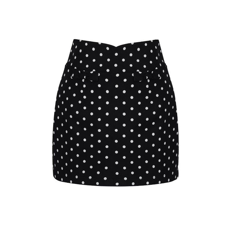 High Waist Dot Skirt