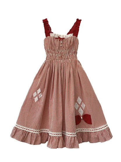 [Reservations] Country Girl Check Suspender Skirt + Shirt + Apron