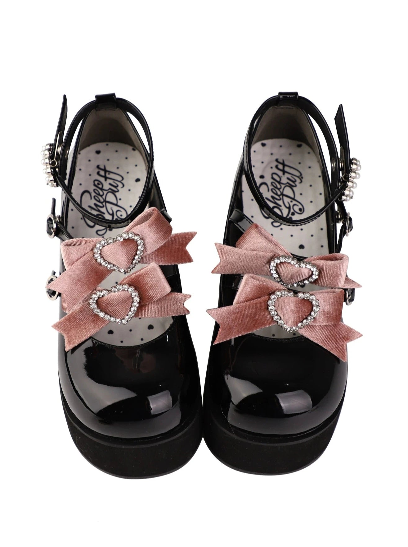 [Date limite de réservation : 20 mars] Chaussures à plateforme à trois boules en ruban doux.