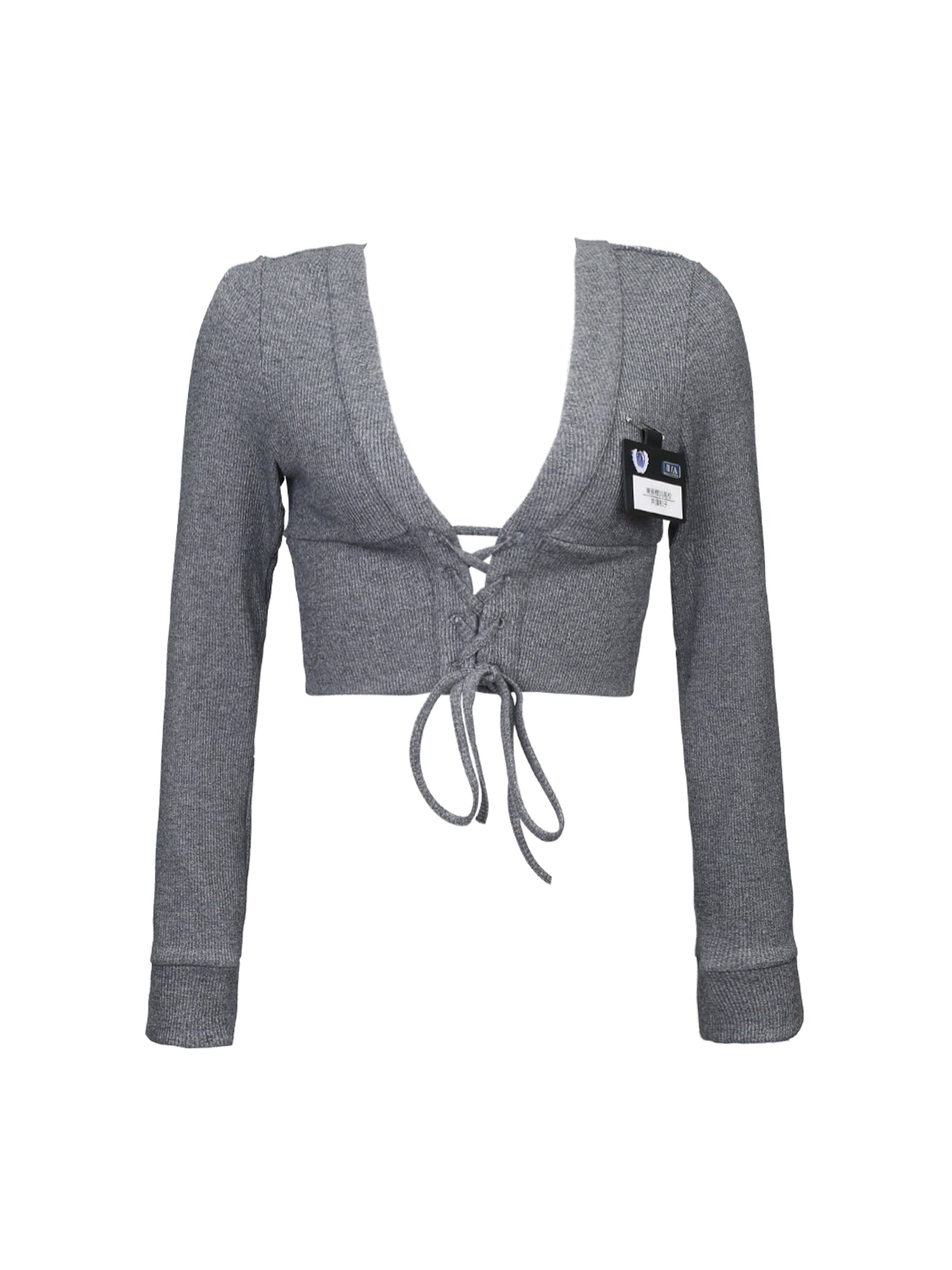 Gray Knit Cardigan + Shirt + Check Skirt