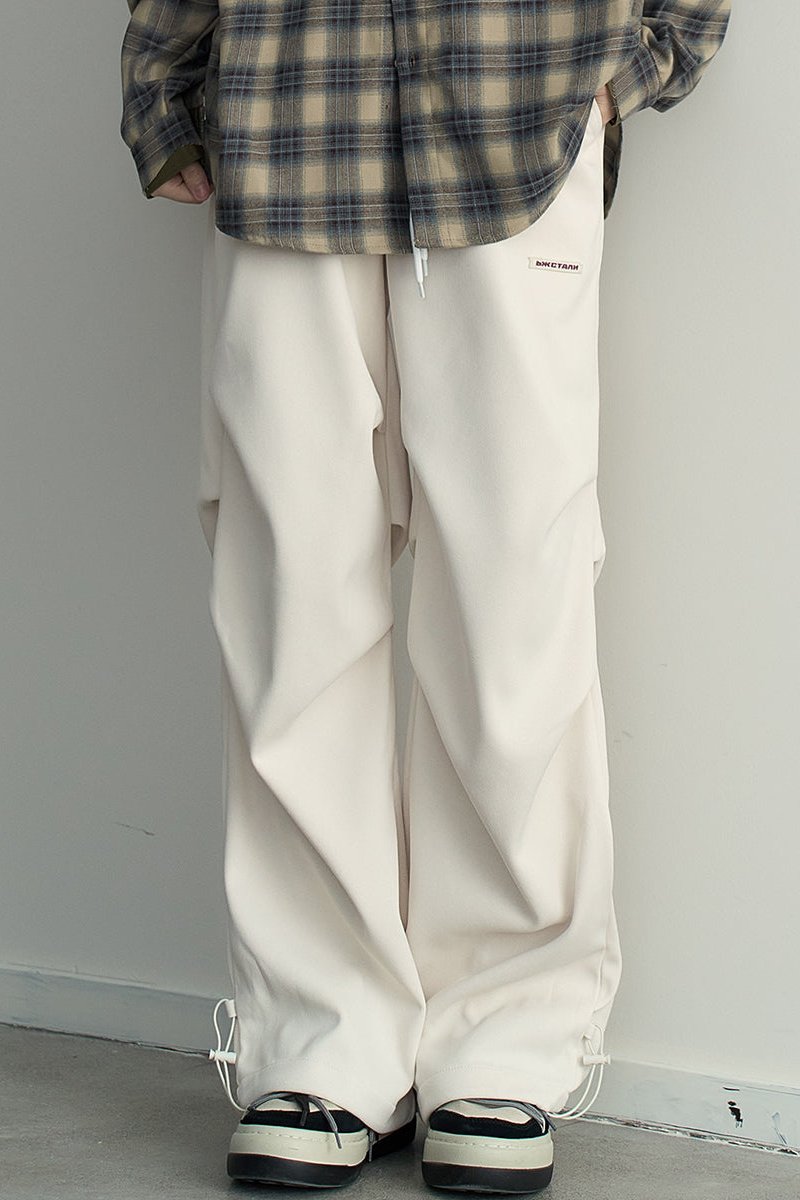 Pleated Drape Loose Straight Pants