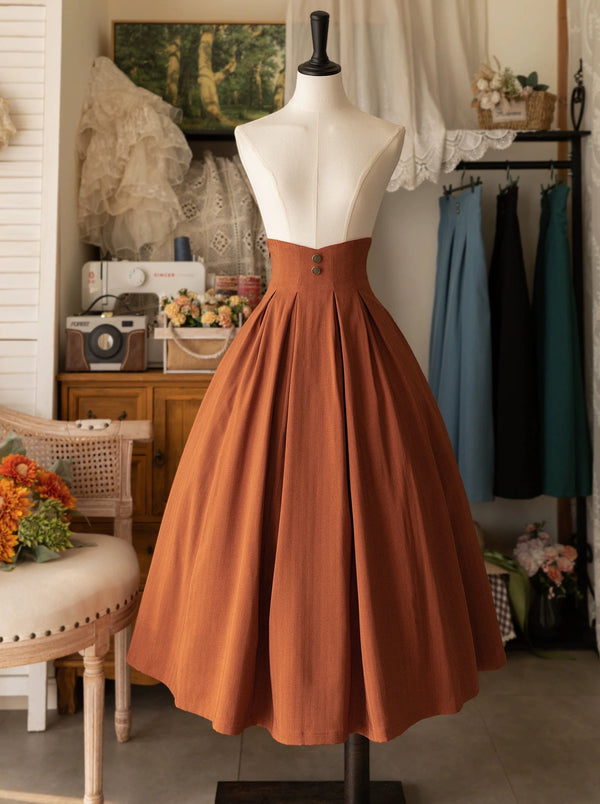 Retro Slim Waist Balloon Lolita Skirt