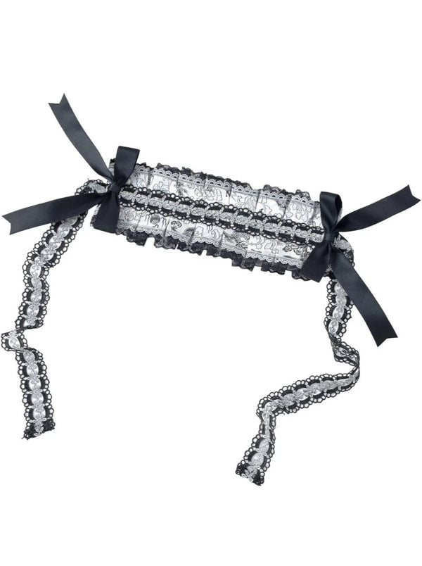 Silver Dragon Maid Lace Ribbon Headdress