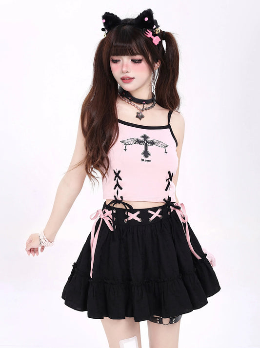 Limited time 95% off】5 off two pieces 10 off three original subculture goth babes strap camisole