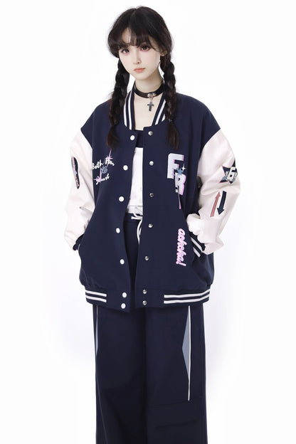 Navy Tex Chard Baseball Jacket Set