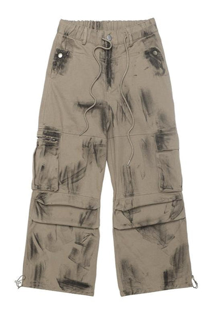 Retro Stitch Loose Cargo Pants