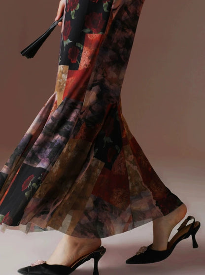 Julia Exotic Retro Print Dress