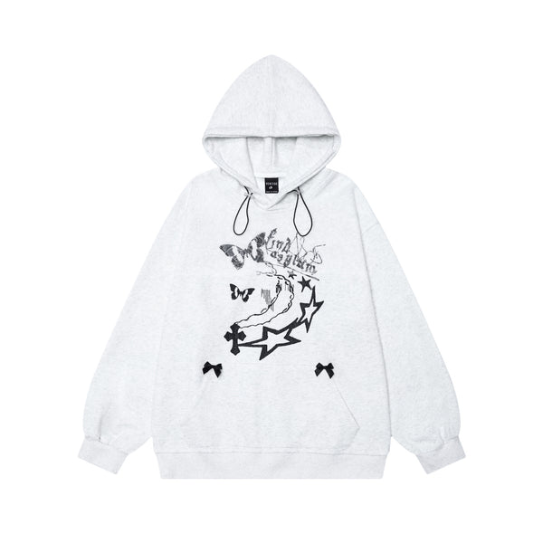 ルーズフィットバタフライレースフーディー