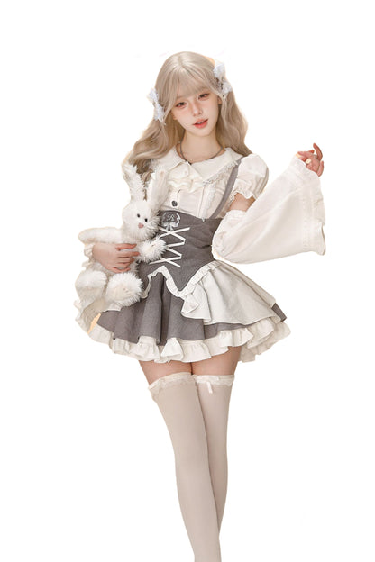 Moonlight Puppet Shirt Strap Skirt Set