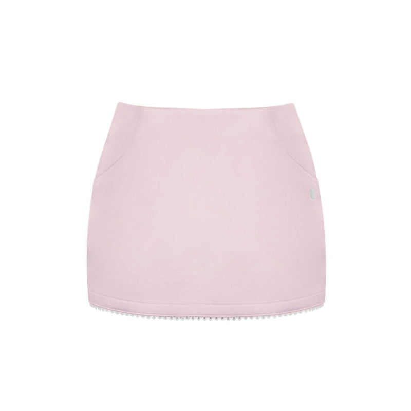 Round Neck Slim Top + Short Hip Skirt