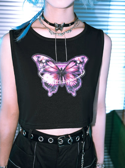 Butterfly Shadow Phantom Sleeveless Top