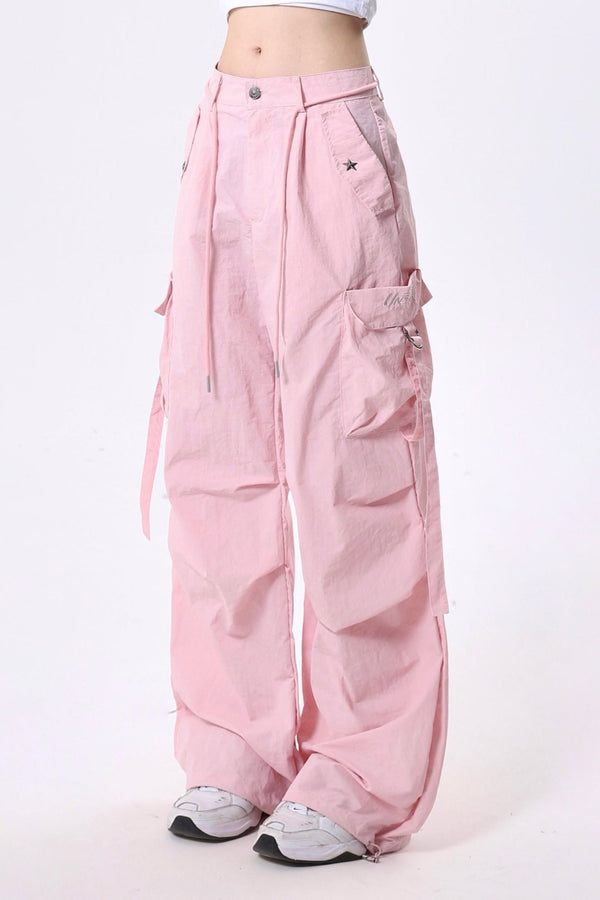 3D Pocket Pink Cargo Pants