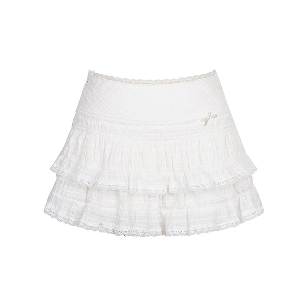 Original Bow Knit Sweatshirt+ White Skirt