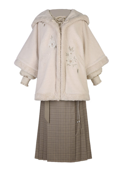 White tea hamfoo style jacket + shirt + skirt