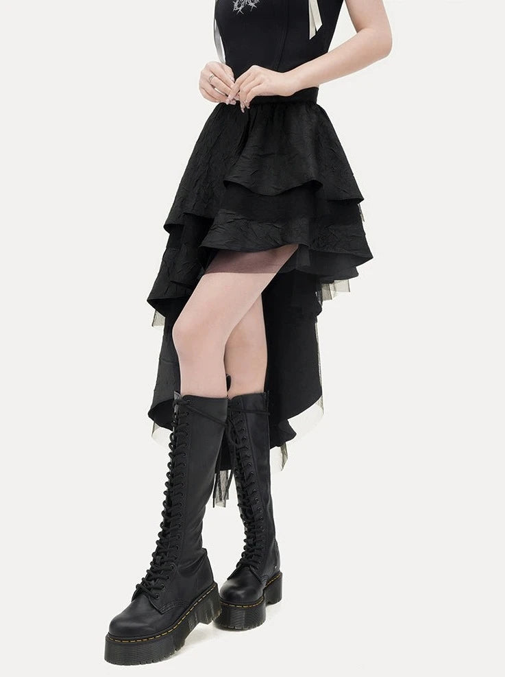 Asymmetrical Tulle Mode Skirt