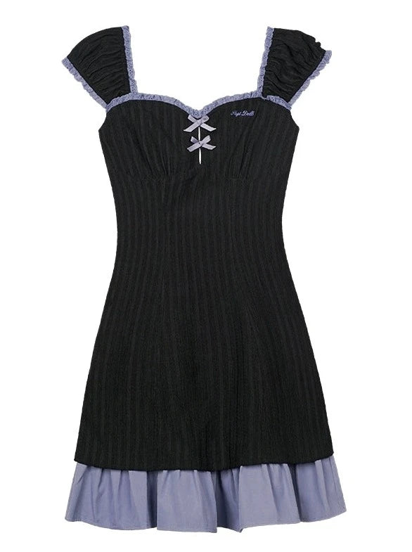 Purple Frill Little Black Dress