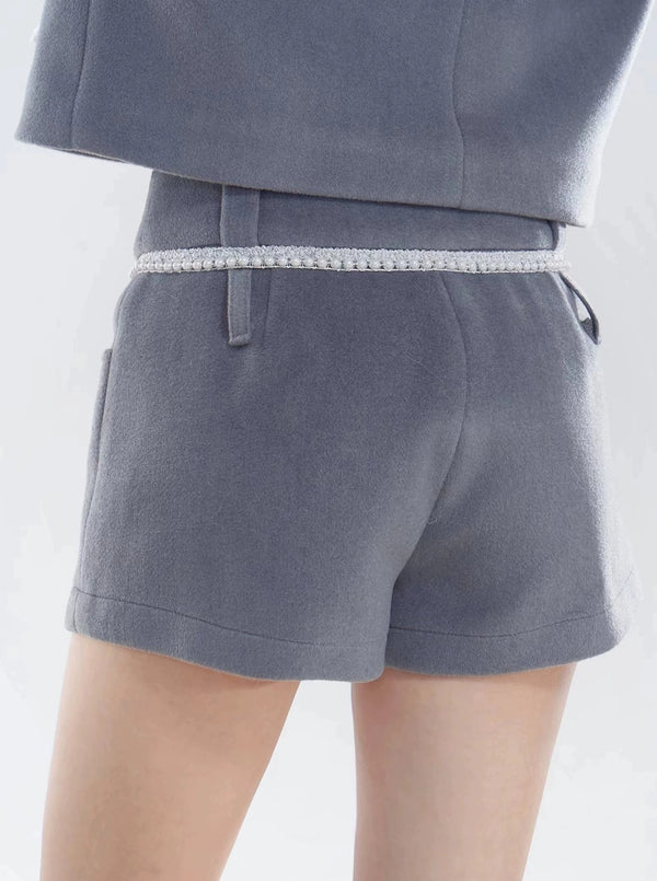 フレンチウールグレーキルティングジャケット＋ショートパンツ