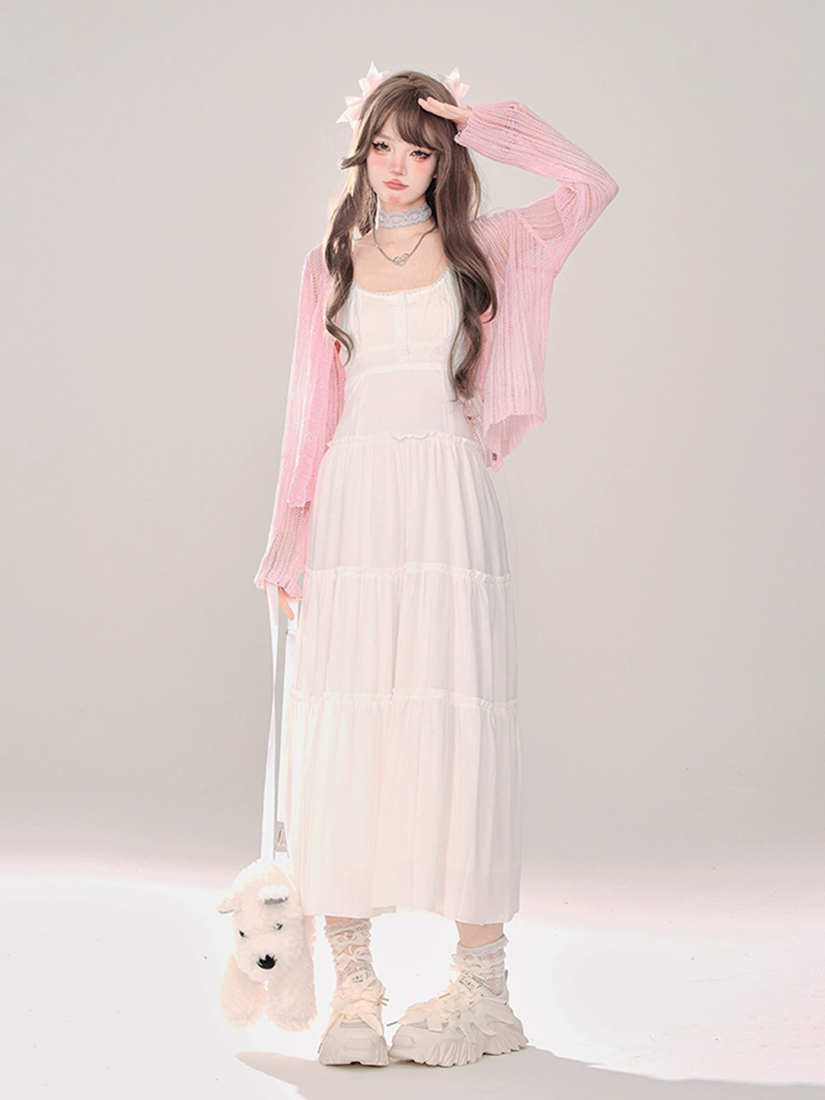 Belchic White Sheer Cardigan For Dress Moonlight Sheer Summer Knit Cardigan Suspender Dress Belchic Belchic White Sheer Cardigan For Dress Moonlight Sheer Summer Knit Cardigan Suspender Dress Belchic