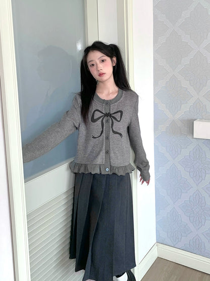 Ribbon Illustrated Cardigan