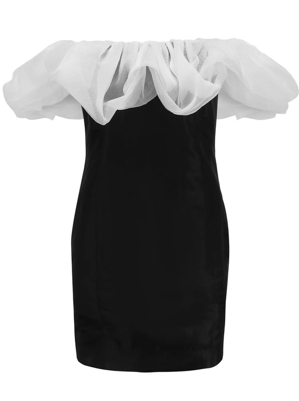 ボリュームフレアチュールタイトドレス