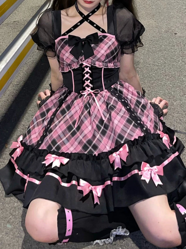 y2kミレニアムスタイルロリータステージドレスアンドトップス