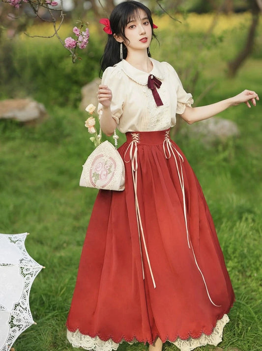Retro French court style luxury suit tea break princess dress daily lolita dress women's summer style