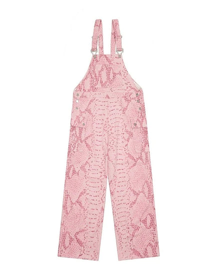 Snake Pink Design Overalls