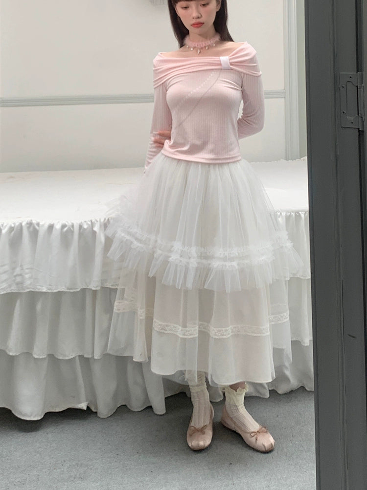 白色网纱蛋糕裙