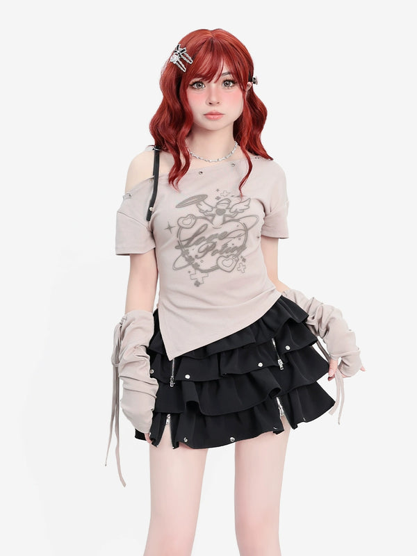 【予約商品】スリムフィットデタッチャブルスリーブクロップドトップス