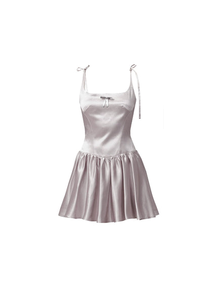 Fragileheart Fragile Shop Champagne Latte Original Silver Pink Tone Streamer Slip Dress Resort Princess Dress