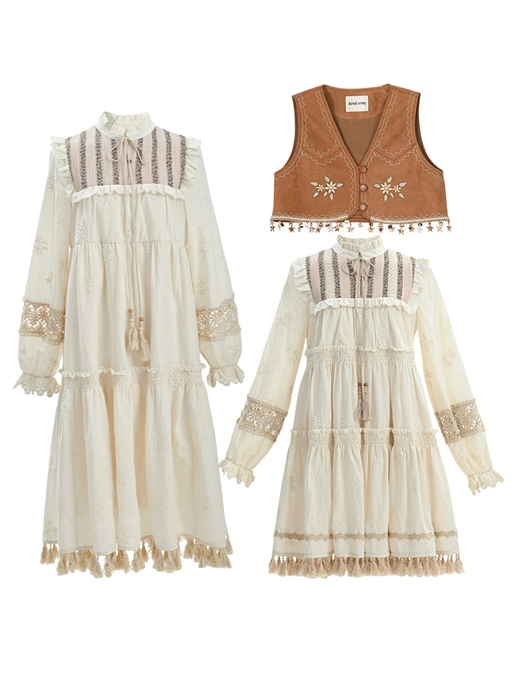 Resort Bohemian Tassel Vest Dress Set-Up