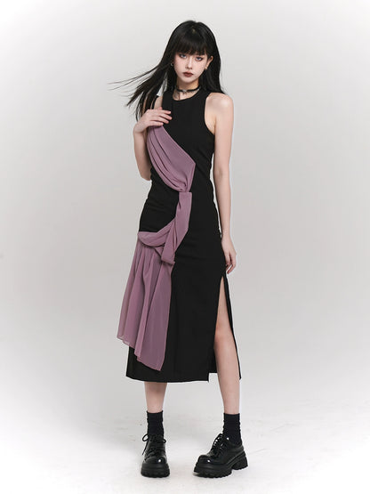 Ghost Girl Black French Temperament Sleeveless Dress Artistic Sense 2024 New Women's Summer Niche Design Sense