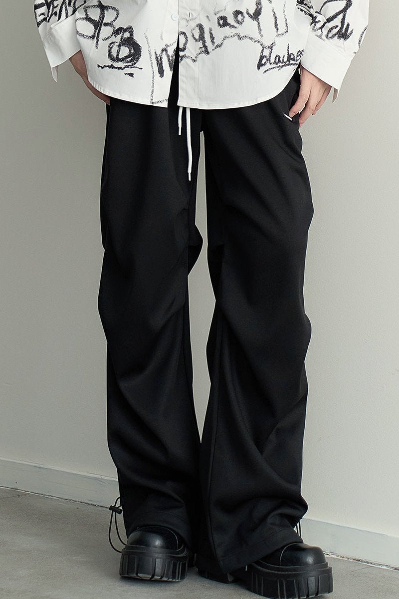 Pleated Drape Loose Straight Pants