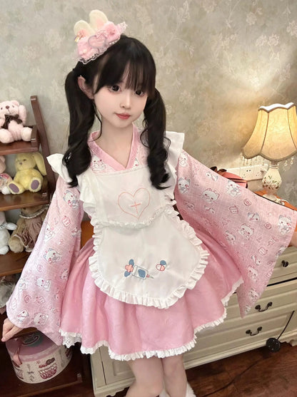 Lolita Pastoral Japanese Everyday Soft Girl Short Full Set of Forest Daily Soft Girl Lo Skirt