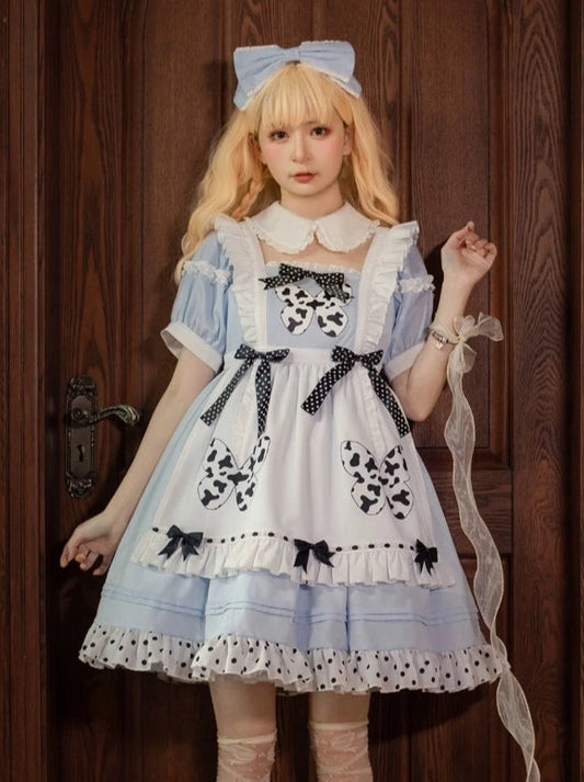 Alice's Wish Original Genuine Lolita Skirt Cute Everyday Butterfly Lolita Dress OP Light Lolita Skirt