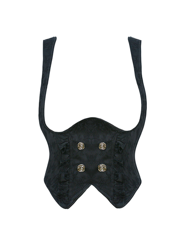 アカデミーベスト+フレンチスリーブシャツ+スカート