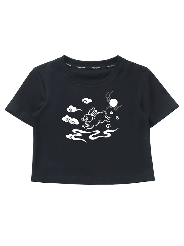 ジェイドラビットプリントカップル Tシャツ