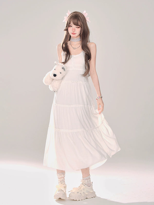 Moonlight Sheer Summer Knit Cardigan + Suspender Dress