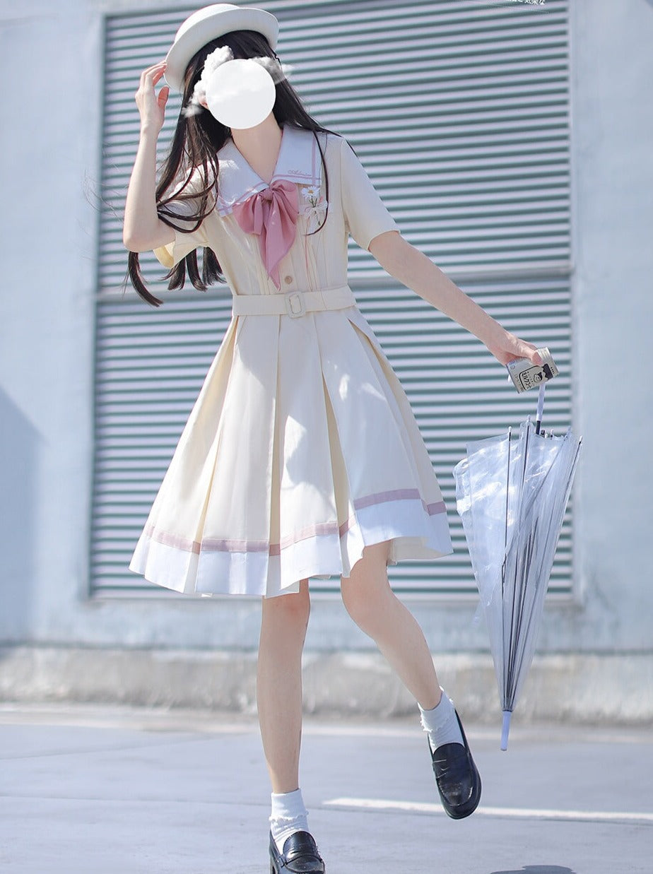 Sweet Girly Sailor Summer Dress