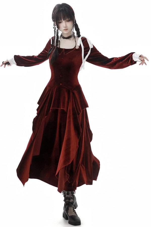 Velvet Slim Waist Party Dress