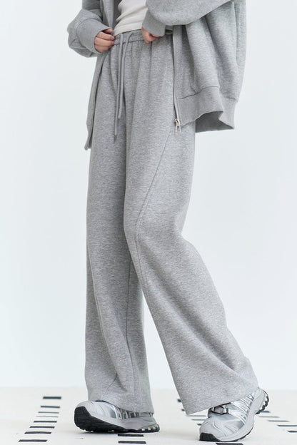 Solid Color Straight Leg Sweat Pants