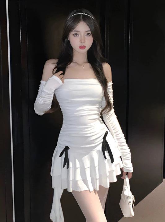 SKIRT Minister: one-shoulder bandeau dress, sexy temperament, high-end sense, pure desire, hot girl style skirt