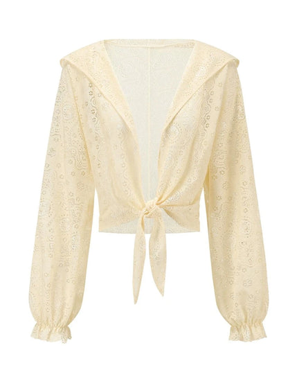 Summer Lace Short Hooded Cardigan