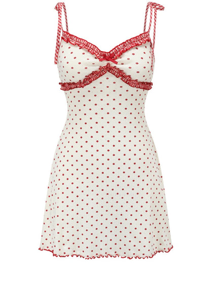 Dot Lace Summer Girly Camisole Dress