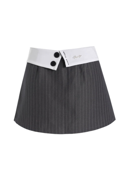 Waist Design Striped Skirt